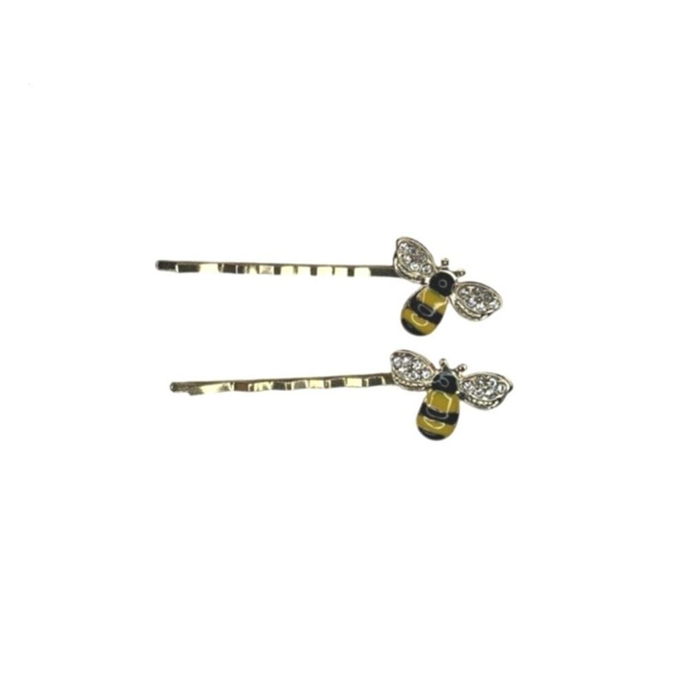 Bumble Bee Bobby Pins Gold Tone Hair Accessories Cottagecore Fairycore Set